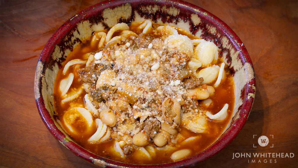 Bold and Spicy pasta fagioli by Foods with Flavor.